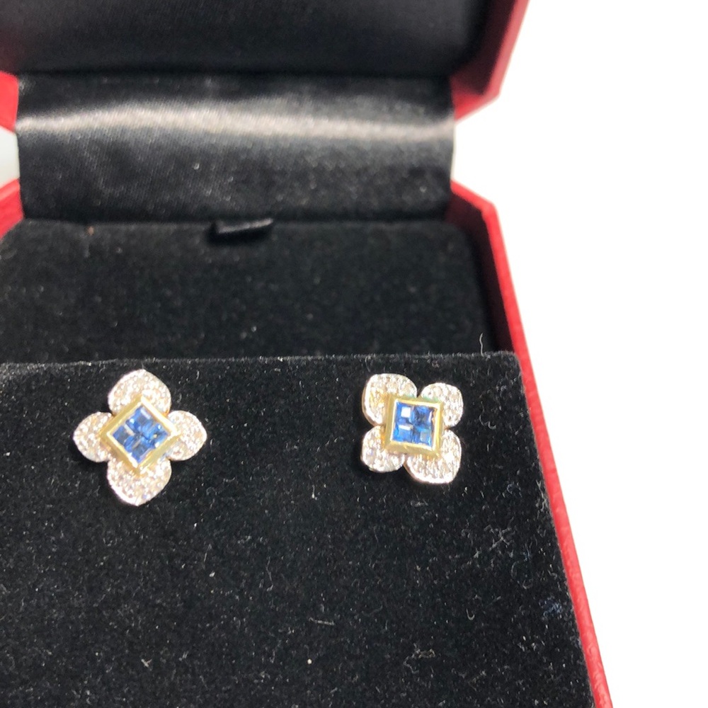 14k gold/Diamond/Amethyst Earring